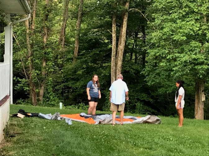 Grandpa teaching tents