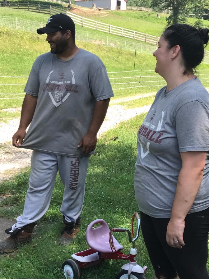 Jen and Jeremy fencing